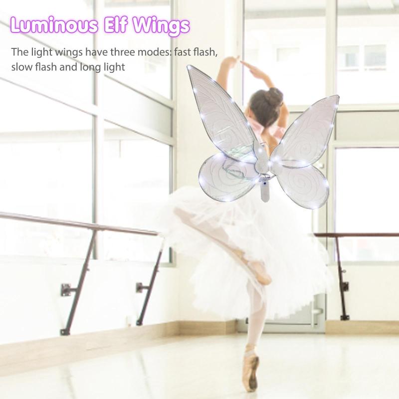 Hair Accessories Angel Wings Glowing Props Exquisite Butterfly Fairy Ornaments Adult Kid Pixie Wing Halloween Costumes, White
Hair Accessories Angel Wings Glowing Props Exquisite Butterfly Fairy Ornaments Adult Kid Pixie Wing Halloween Costumes, White