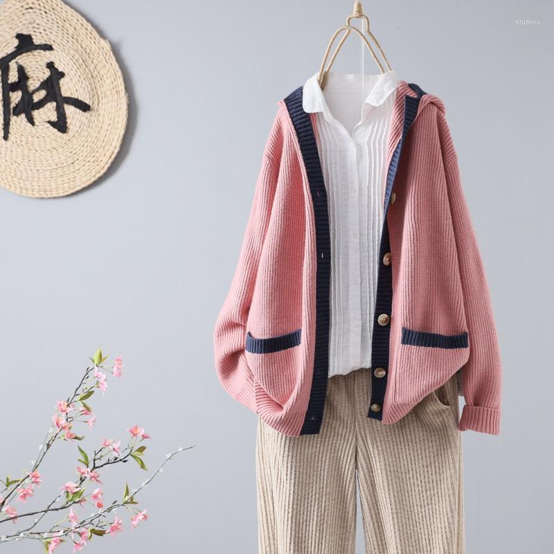 Women's Knits Loose Knitted Hooded Women Sweater Cardigan Winter 2022 V-Neck Button Pocket Thicken Warm Female Outwear Coats Tops, Pink
Women's Knits Loose Knitted Hooded Women Sweater Cardigan Winter 2022 V-Neck Button Pocket Thicken Warm Female Outwear Coats Tops, Pink