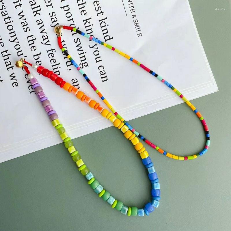 Chains 5pcs/lot Stained Ceramics/Glazed Glass Bead Necklace Colorful Boho Summer Seaside Jewelry Wholesale
Chains 5pcs/lot Stained Ceramics/Glazed Glass Bead Necklace Colorful Boho Summer Seaside Jewelry Wholesale
