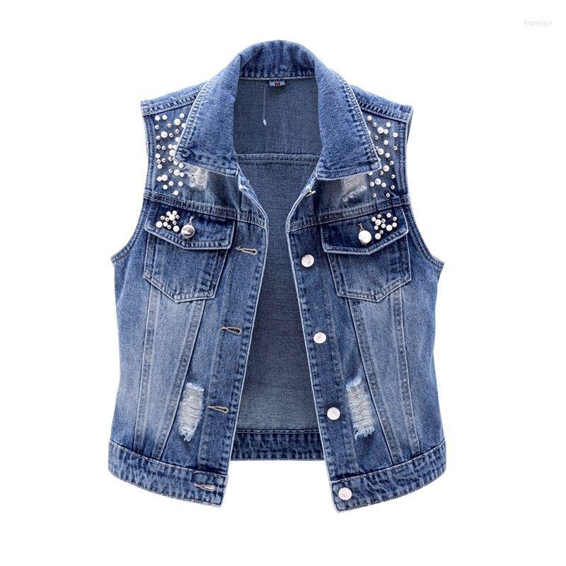 Women' Vests Fashion Denim Vest Female Spring Summer Washed Nail Beads Hole Women' Waistcoat Sleeveless Jeans Jacket Tops, Blue
Women' Vests Fashion Denim Vest Female Spring Summer Washed Nail Beads Hole Women' Waistcoat Sleeveless Jeans Jacket Tops, Blue