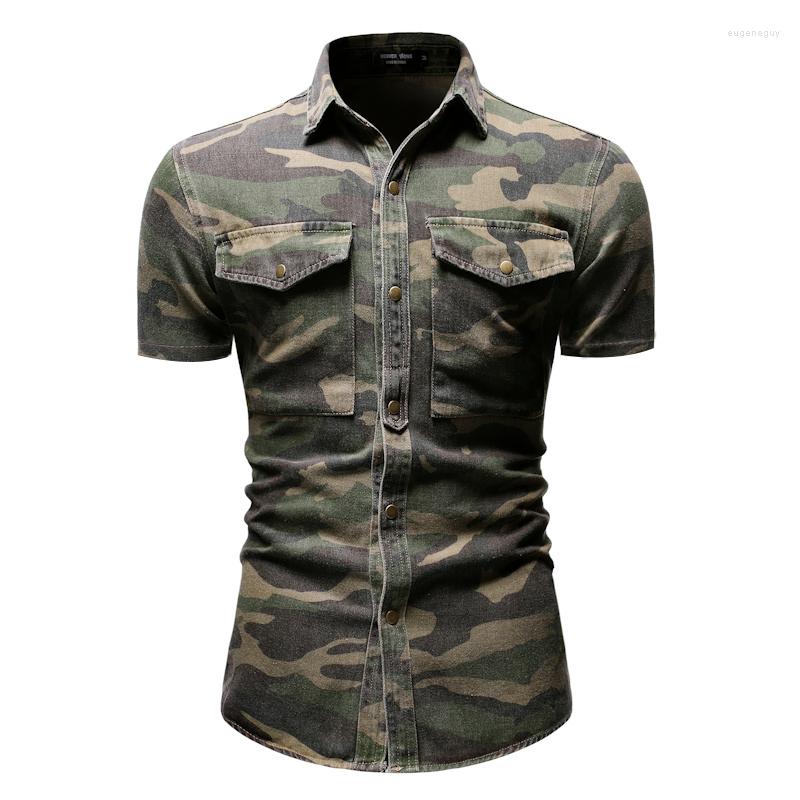 Men's Casual Shirts 2022 Spring Printed Men's Shirt Vintage Camouflage Denim Large Pocket Loose Short-sleeved For Men, Green
Men's Casual Shirts 2022 Spring Printed Men's Shirt Vintage Camouflage Denim Large Pocket Loose Short-sleeved For Men, Green