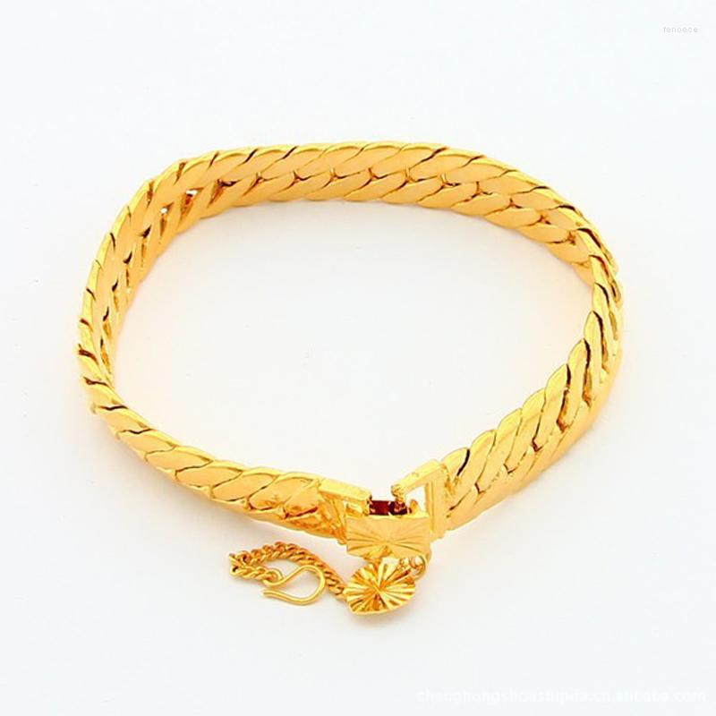 Link Bracelets 24K Gold-color Chain Jewelry Srebrna Bransoletka Pulsera De Plata
Link Bracelets 24K Gold-color Chain Jewelry Srebrna Bransoletka Pulsera De Plata