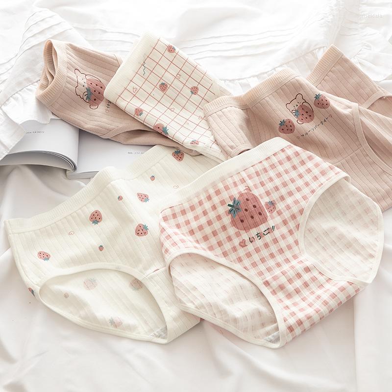 Women's Panties Sweet Strawberry Plaid Female Lingerie Cotton Crotch Thread Women Underwear Vertical Stripe Girls Breathable Printed
Women's Panties Sweet Strawberry Plaid Female Lingerie Cotton Crotch Thread Women Underwear Vertical Stripe Girls Breathable Printed
