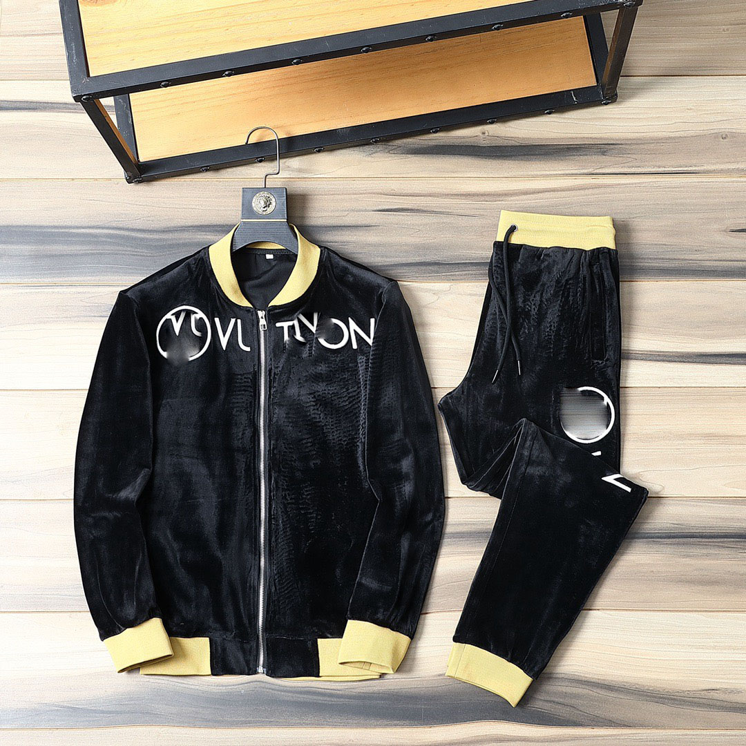 Men Women tracksuits two pieces set jacket pants with letters and strips printed #11, Black
Men Women tracksuits two pieces set jacket pants with letters and strips printed #11, Black