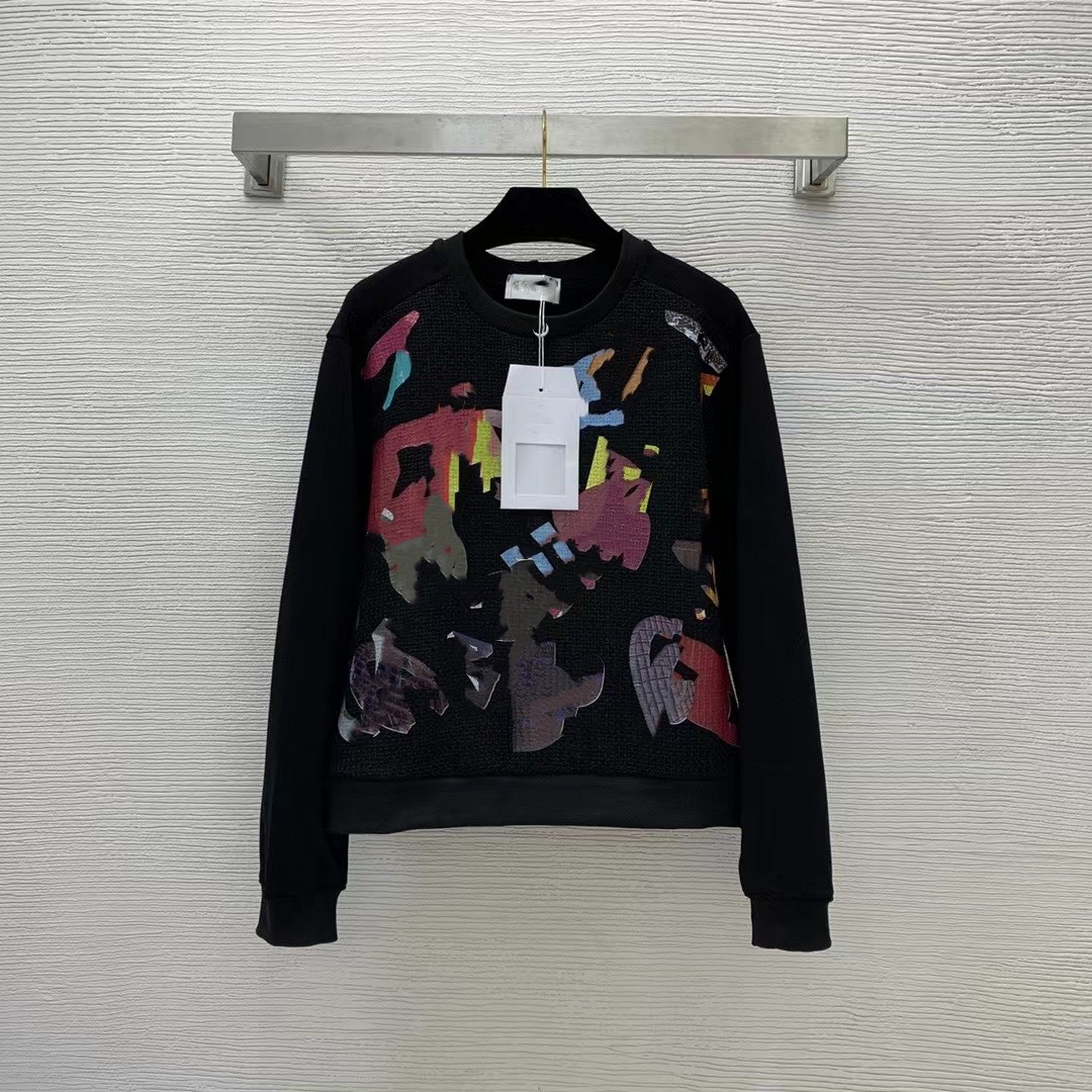 Women' Hoodies 2023 New Spring O Neck Long Sleeve Print Panelled designer Coat And Brand Same Style Sweatshirts 1120-5, Black
Women' Hoodies 2023 New Spring O Neck Long Sleeve Print Panelled designer Coat And Brand Same Style Sweatshirts 1120-5, Black