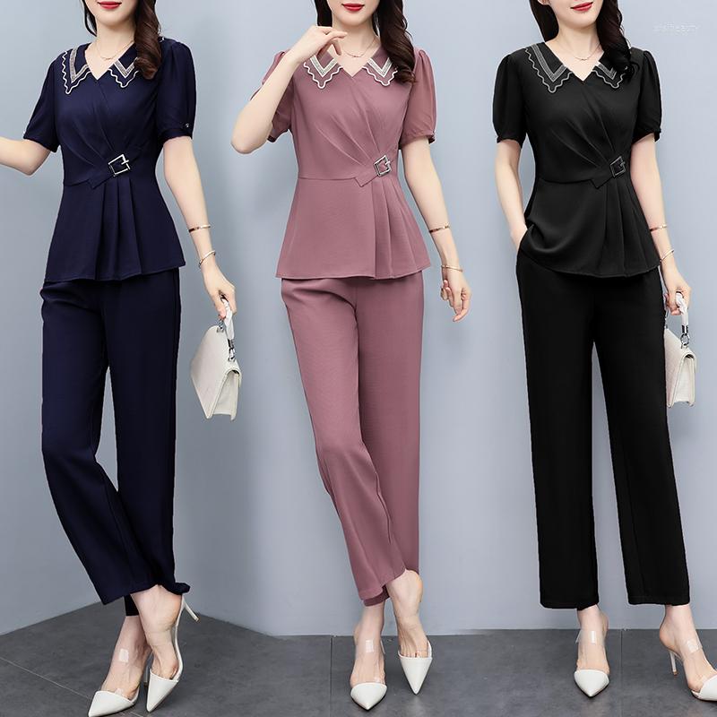 Women's Two Piece Pants 2022 Spring And Autumn Professional Decoration Body Straight Oversize Casual Foreign Style Two-piece Female Clothing, Navy blue 2pcs
Women's Two Piece Pants 2022 Spring And Autumn Professional Decoration Body Straight Oversize Casual Foreign Style Two-piece Female Clothing, Navy blue 2pcs