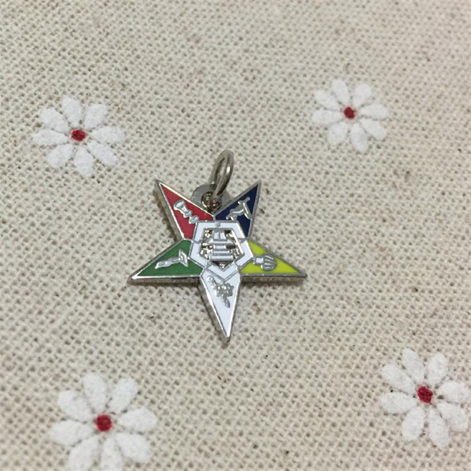 100pcs Factory Customized Small Chapter Eastern Star Charm masonry Jewelry Ma Pendant Nickel Plated238u