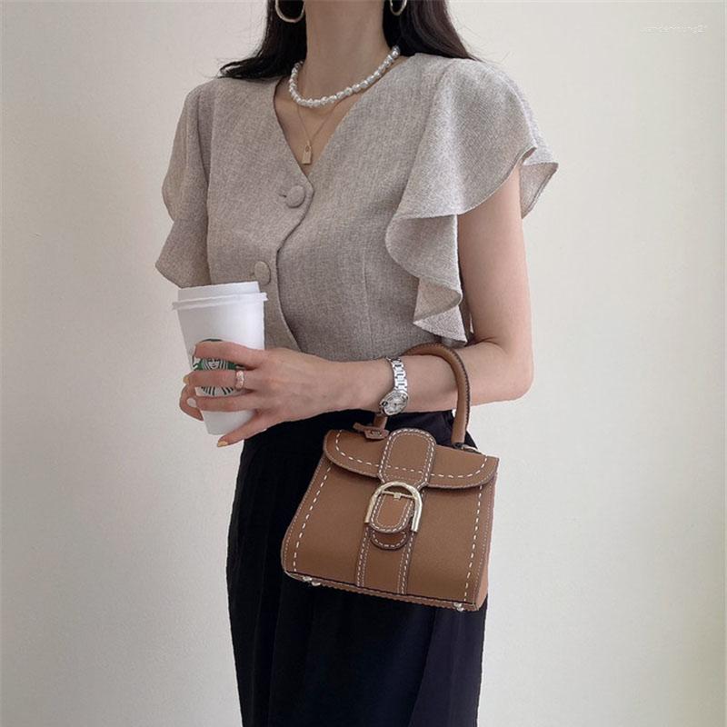 Women's Blouses Chic Ruffled Tops Summer V-Neck Single Breasted Shirts Women Slim Elegant Korean High Waist Blouse Office Lady Casual N779, White
Women's Blouses Chic Ruffled Tops Summer V-Neck Single Breasted Shirts Women Slim Elegant Korean High Waist Blouse Office Lady Casual N779, White