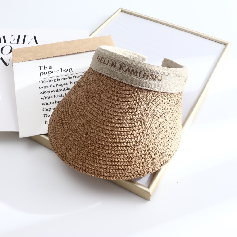 Visors Summer Helen Kaminski Beach Straw Hat Casquette Femme Wide Brim Empty Top Sun Visor Hats for Women Sunshade Bonnet 221119