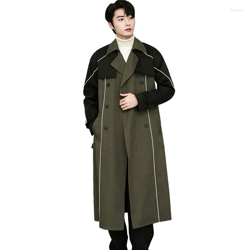 Women's Trench Coats Men Spring Autumn Coat Smart Casual British Style Double Breasted Windbreaker With Belt Patchwork Design Outwear, Army green
Women's Trench Coats Men Spring Autumn Coat Smart Casual British Style Double Breasted Windbreaker With Belt Patchwork Design Outwear, Army green