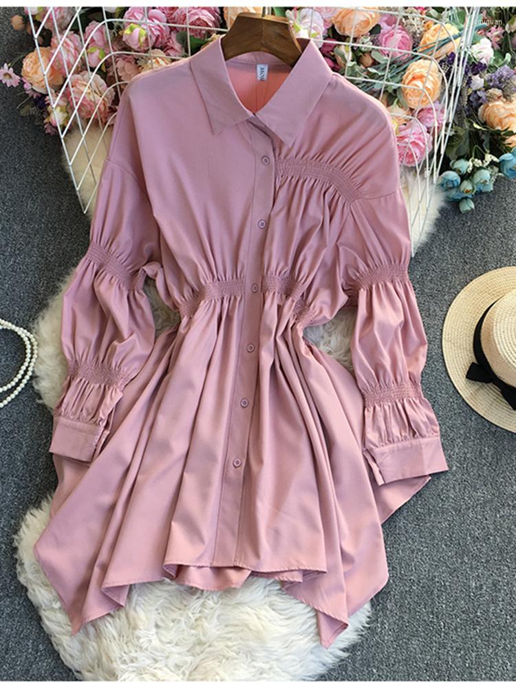 Women's Blouses Women Autumn Winter Shirt Temperament Single Breasted Pleated Casual Solid Polo Collar Tight Long Sleeve D2302, White
Women's Blouses Women Autumn Winter Shirt Temperament Single Breasted Pleated Casual Solid Polo Collar Tight Long Sleeve D2302, White