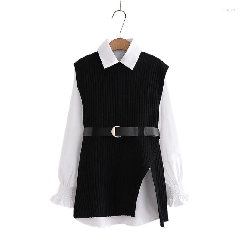 Women's Tracksuits Women's Sets Sweet Style Lace Up Waist Knit Sweater Shirt Korean Clothes 2022 Spring Two Piece Set 2112676, Black
Women's Tracksuits Women's Sets Sweet Style Lace Up Waist Knit Sweater Shirt Korean Clothes 2022 Spring Two Piece Set 2112676, Black