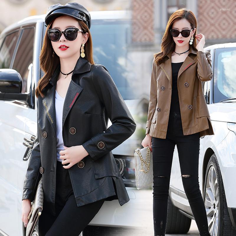 Women's Leather Ms Long Section Of The Spring And Autumn Korean Version Leisure Was Thin PU Motorcycle Jacket Lapel Embroidered Coat, Black
Women's Leather Ms Long Section Of The Spring And Autumn Korean Version Leisure Was Thin PU Motorcycle Jacket Lapel Embroidered Coat, Black