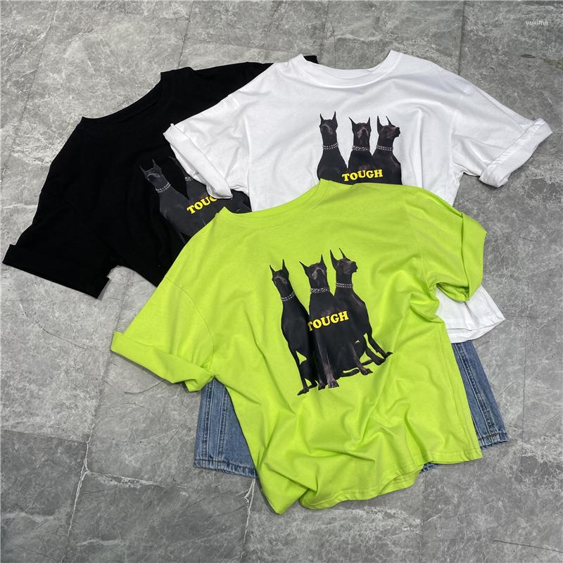Women's T Shirts 2022 Fashion Designer Style Fluorescence Color Hound Print Letter T-shirt Retro Loose Couple Top, Black
Women's T Shirts 2022 Fashion Designer Style Fluorescence Color Hound Print Letter T-shirt Retro Loose Couple Top, Black