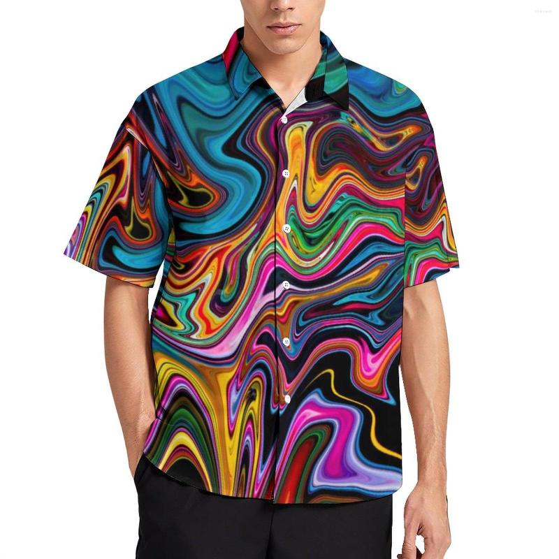 Men's Casual Shirts Liquid Marble Abstract Shirt Men Colorful Stripe Art Hawaiian Harajuku Blouses Short-Sleeve Oversize, Style-7
Men's Casual Shirts Liquid Marble Abstract Shirt Men Colorful Stripe Art Hawaiian Harajuku Blouses Short-Sleeve Oversize, Style-7