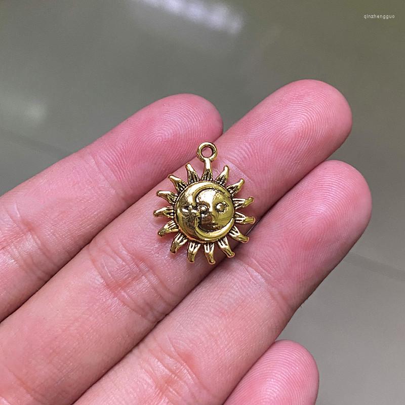 

Charms 30pcs 20x17mm Moon And Sun Pendants Antique Gold Tone Jewelry Making DIY Bracelet Necklace Handmade Crafts Accessories