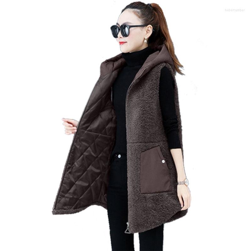 Women's Vests Thick Warm Imitation Lamb Hair Vest Coat 2022 Women Autumn Winter Loose Cotton Top Elegant Hooded Waistcoat Female OK1259, Brown
Women's Vests Thick Warm Imitation Lamb Hair Vest Coat 2022 Women Autumn Winter Loose Cotton Top Elegant Hooded Waistcoat Female OK1259, Brown