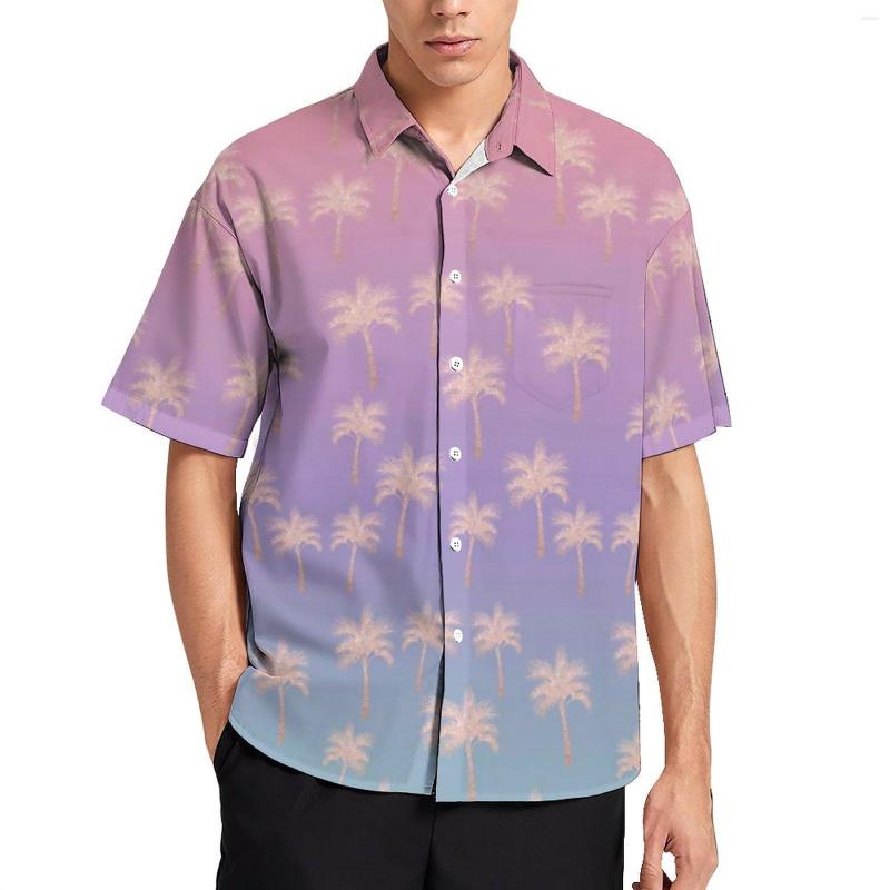 Men's Casual Shirts Elegant Beach Gradient Palm Print Daily Shirt Short-Sleeve Stylish Blouses Men Big Size, Style-4 
Men's Casual Shirts Elegant Beach Gradient Palm Print Daily Shirt Short-Sleeve Stylish Blouses Men Big Size, Style-4