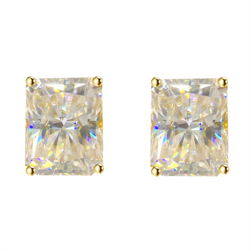 S Sterg Sier Test Dia Pass Moissanite Studs Earrings Men Women Nice Gift for Friends