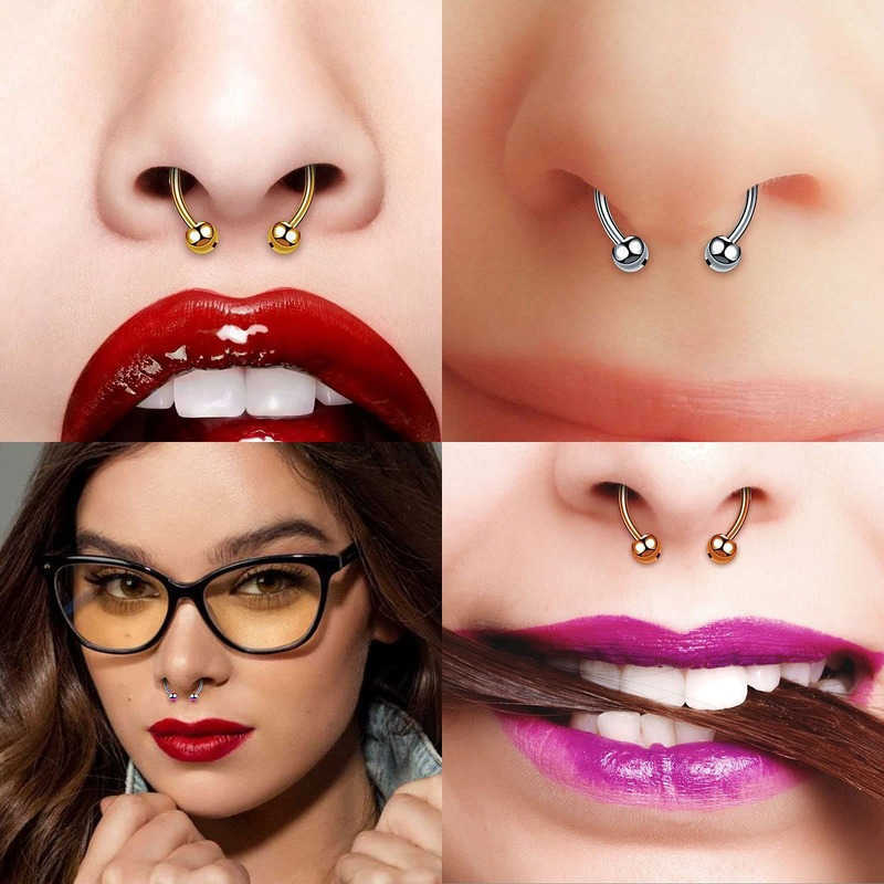 Magnetic Septum Piercing Fake Nose Ring for Women 316L Stainless Steel - view 6
