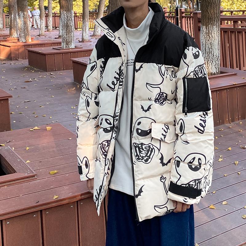 Men's Down Funny Ghost Print Puffer Jacket For Mens Winter Fashion Trends Casual Clothing Teen Stand Collar Warm Coats Oversized Streetwear, Creamy-white
Men's Down Funny Ghost Print Puffer Jacket For Mens Winter Fashion Trends Casual Clothing Teen Stand Collar Warm Coats Oversized Streetwear, Creamy-white