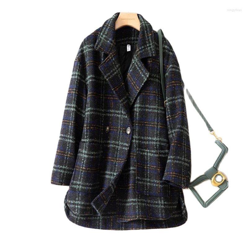 Women's Trench Coats Woolen Coat Women's Spring Autumn Plaid Long-sleeved Lapel Pocket Button Jacket Loose Fashion Casual Female, Photo color
Women's Trench Coats Woolen Coat Women's Spring Autumn Plaid Long-sleeved Lapel Pocket Button Jacket Loose Fashion Casual Female, Photo color