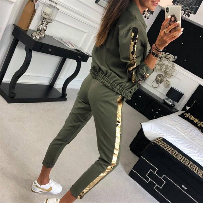 Women' Two Piece Pants 2 Set Suit Women Casual Autumn Fashion Sequin Stitching Jacket Trousers Sports Top Clothes
Women' Two Piece Pants 2 Set Suit Women Casual Autumn Fashion Sequin Stitching Jacket Trousers Sports Top Clothes