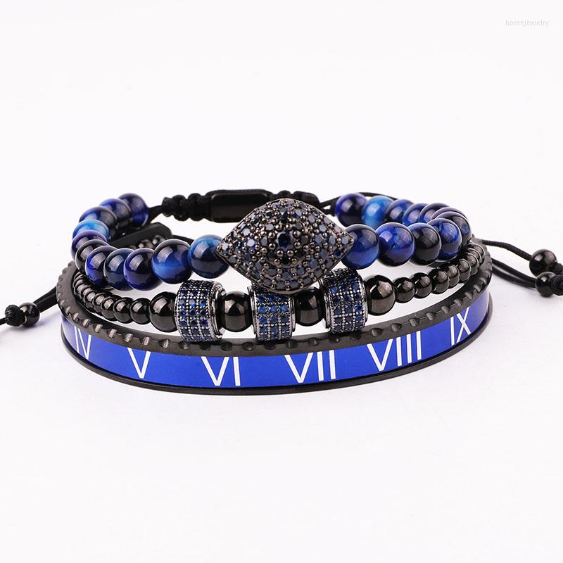 Strand High Quality Luxury Blue Zirconia Stone Eye Charm Stainless Steel Bangle Macrame Friendship Bracelet Set Men Jewelry Gift
Strand High Quality Luxury Blue Zirconia Stone Eye Charm Stainless Steel Bangle Macrame Friendship Bracelet Set Men Jewelry Gift
