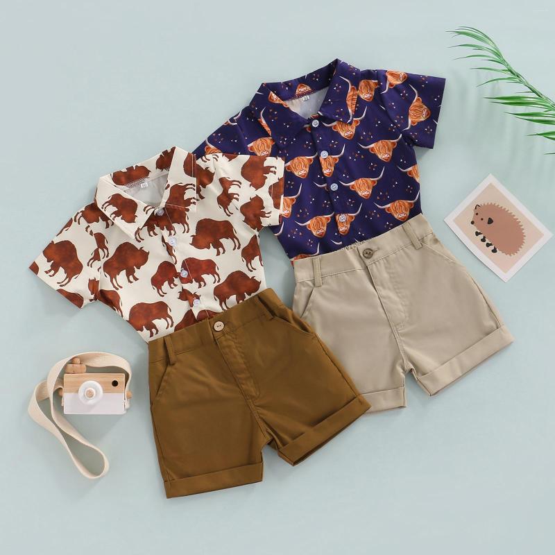 Clothing Sets 0-6Years Toddler Kids Boys Shorts Set Short Sleeve Cow/Cow Head Print Shirt With Summer Outfit
Clothing Sets 0-6Years Toddler Kids Boys Shorts Set Short Sleeve Cow/Cow Head Print Shirt With Summer Outfit