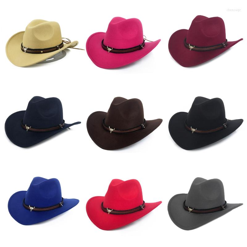 Berets Stylish Solid Color Felt Hat Wide Brim Top All-match Metal Bull Head Jazz Western Cowboy For Men Women, Brown
Berets Stylish Solid Color Felt Hat Wide Brim Top All-match Metal Bull Head Jazz Western Cowboy For Men Women, Brown
