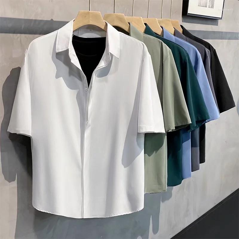 Men's Casual Shirts Men's Thin Short Sleeve Shirt Summer Non-iron Solid Color Basic Business Professional Tops Korean Fashion Black, Light green
Men's Casual Shirts Men's Thin Short Sleeve Shirt Summer Non-iron Solid Color Basic Business Professional Tops Korean Fashion Black, Light green