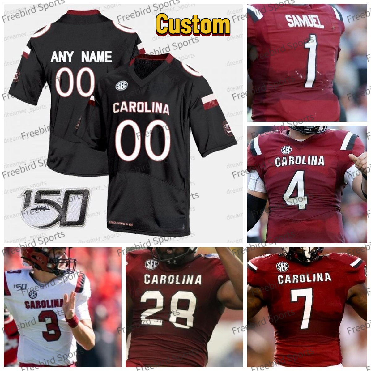 South Carolina Gamecock 7 Jadeveon Clowney Football Jersey Connor Shaw 1 Deebo Samuel 28 Mike Davis Marcus Lattimore College NCAA Jersesy Custom, White jersey+2021 patch
South Carolina Gamecock 7 Jadeveon Clowney Football Jersey Connor Shaw 1 Deebo Samuel 28 Mike Davis Marcus Lattimore College NCAA Jersesy Custom, White jersey+2021 patch