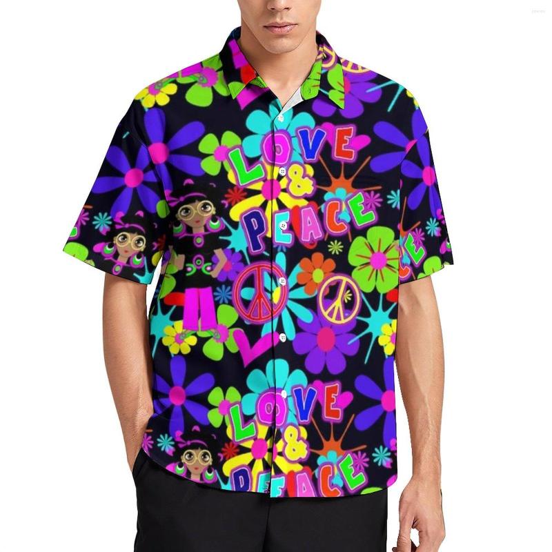 Men' Casual Shirts Hippie Flower Power Shirt Male Peace Colorful 60s Retro Summer Cool Blouses Short Sleeve Oversized, Style-16
Men' Casual Shirts Hippie Flower Power Shirt Male Peace Colorful 60s Retro Summer Cool Blouses Short Sleeve Oversized, Style-16