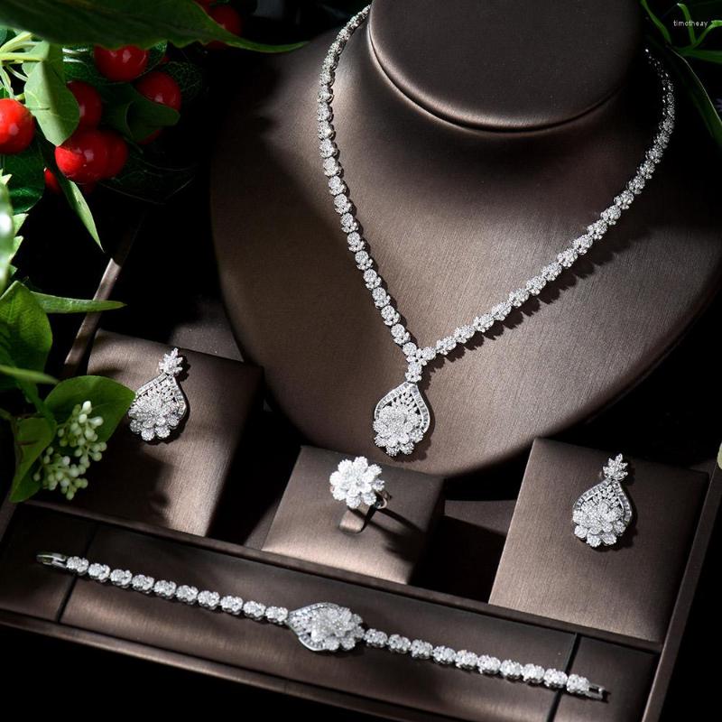 Necklace Earrings Set HIBRIDE Classic Wedding Jewellery Sets Cubic Zirconia Luxury Dubai 4pcs Jewelry Bridal For Women Party N-1337, Picture shown
Necklace Earrings Set HIBRIDE Classic Wedding Jewellery Sets Cubic Zirconia Luxury Dubai 4pcs Jewelry Bridal For Women Party N-1337, Picture shown