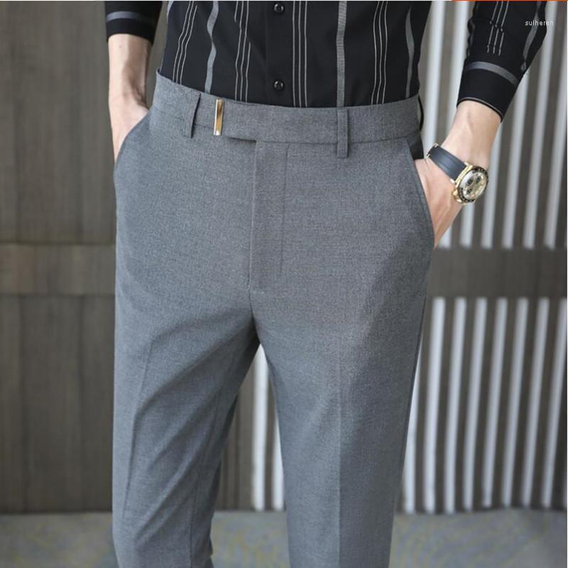 Men's Suits 2022 Slim Fit Men Dress Pants Fashion Vertical Stripes Suit Streetwear Ankle Length Office Trousers Formal 29-36, Black
Men's Suits 2022 Slim Fit Men Dress Pants Fashion Vertical Stripes Suit Streetwear Ankle Length Office Trousers Formal 29-36, Black