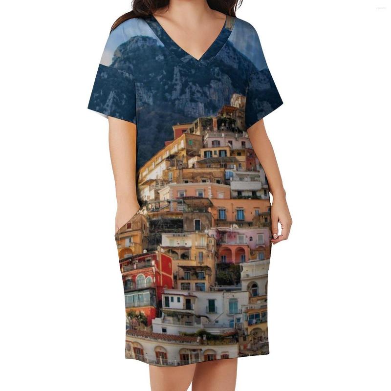 Plus Size Dresses Architecture Mountains Dress V Neck Italy Positano Street Wear Spring Kawaii Casual Ladies Vestidos, Style-9
Plus Size Dresses Architecture Mountains Dress V Neck Italy Positano Street Wear Spring Kawaii Casual Ladies Vestidos, Style-9