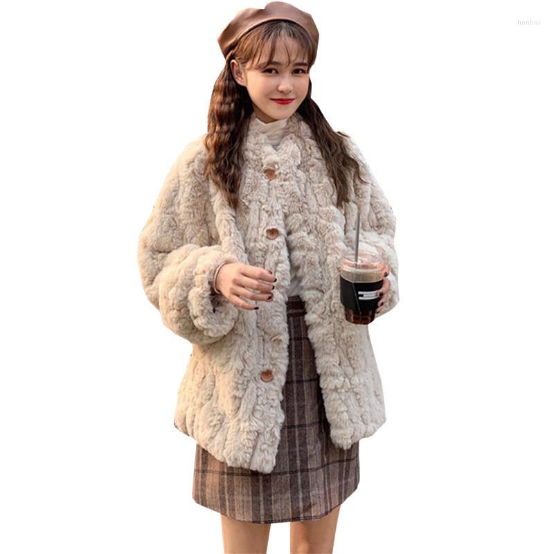 Women' Fur 2022 Autumn Winter Lamb Cashmere Coat Women Thickened Mid-length Lazy Style Loose Furry Jacket Student Woolen Outwear, Apricot
Women' Fur 2022 Autumn Winter Lamb Cashmere Coat Women Thickened Mid-length Lazy Style Loose Furry Jacket Student Woolen Outwear, Apricot
