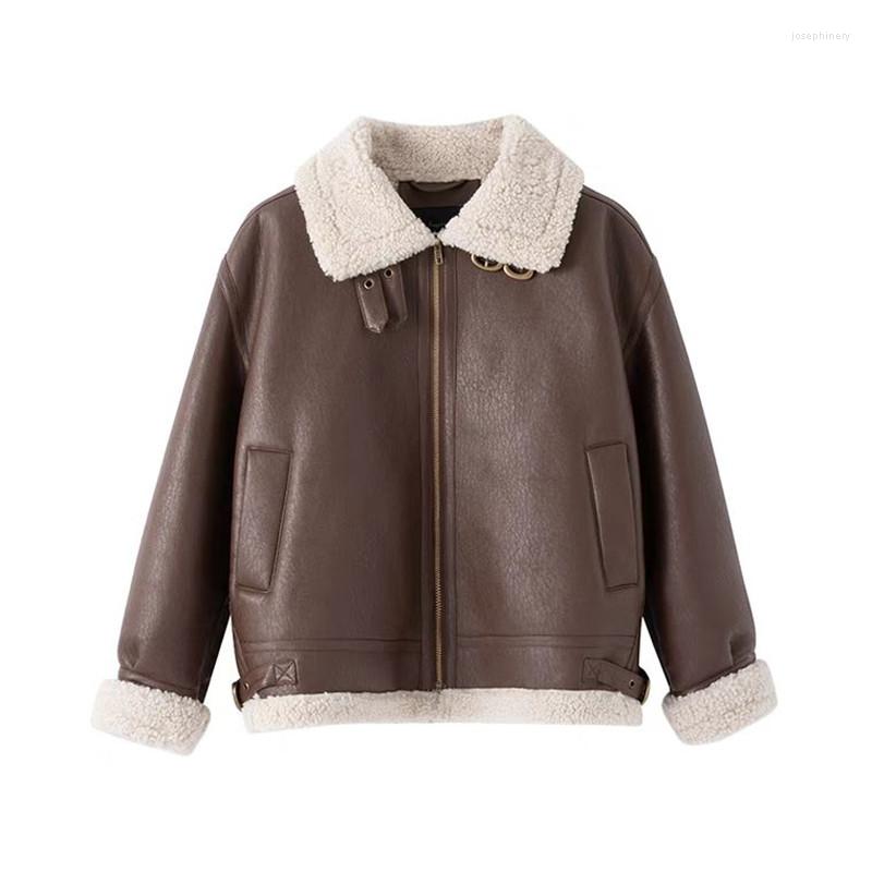 Women' Leather 2022 Women Korea Style Winter Coat Warm Faux Sheepskin Short Thermal Jacket Windproof Motor Parkas, Coffee coat
Women' Leather 2022 Women Korea Style Winter Coat Warm Faux Sheepskin Short Thermal Jacket Windproof Motor Parkas, Coffee coat