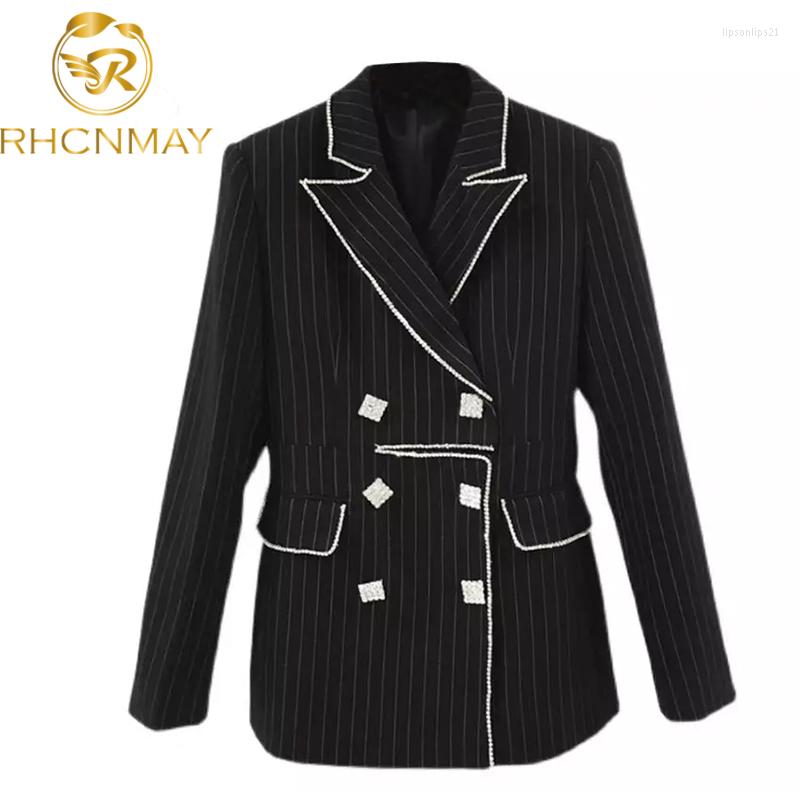 Women' Suits Runway Office Work OL Blazers Coats Autumn Winter Striped Long Sleeve Double Diamond Buttons Elegant Ladies Jackets Outwear, Black
Women' Suits Runway Office Work OL Blazers Coats Autumn Winter Striped Long Sleeve Double Diamond Buttons Elegant Ladies Jackets Outwear, Black
