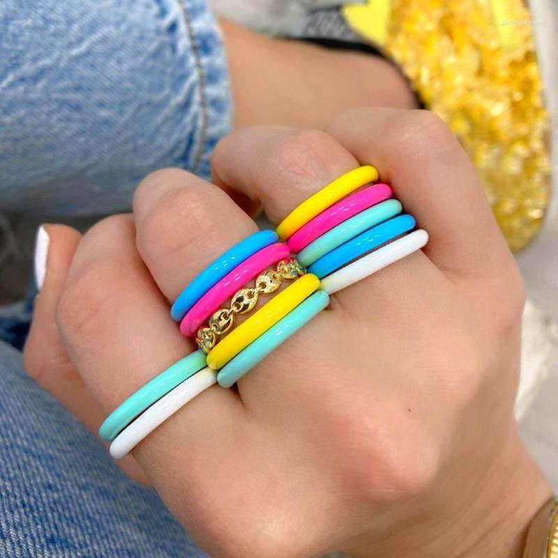 Wedding Rings 2022 High Quality Colorful 7 Neon Enamel Bands Gold Color Rainbow Fashion Engagement Eternity Band Stack Women Finger Ring
Wedding Rings 2022 High Quality Colorful 7 Neon Enamel Bands Gold Color Rainbow Fashion Engagement Eternity Band Stack Women Finger Ring