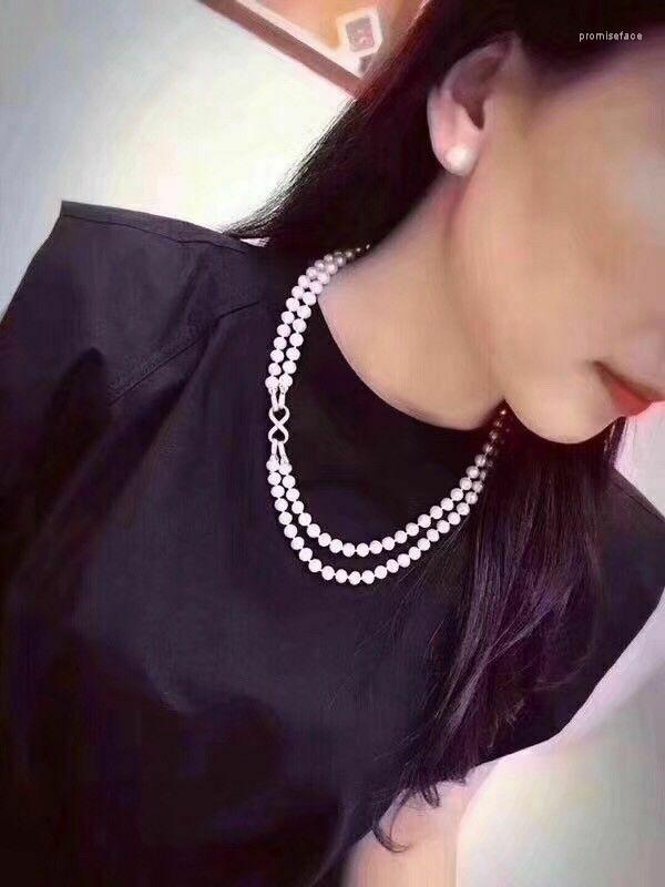 Chains Hand Knotted 2strands 7-8mm White Freshwater Pearl Necklace Sweater Chain Long 43-48cm Fashion Jewelry
Chains Hand Knotted 2strands 7-8mm White Freshwater Pearl Necklace Sweater Chain Long 43-48cm Fashion Jewelry