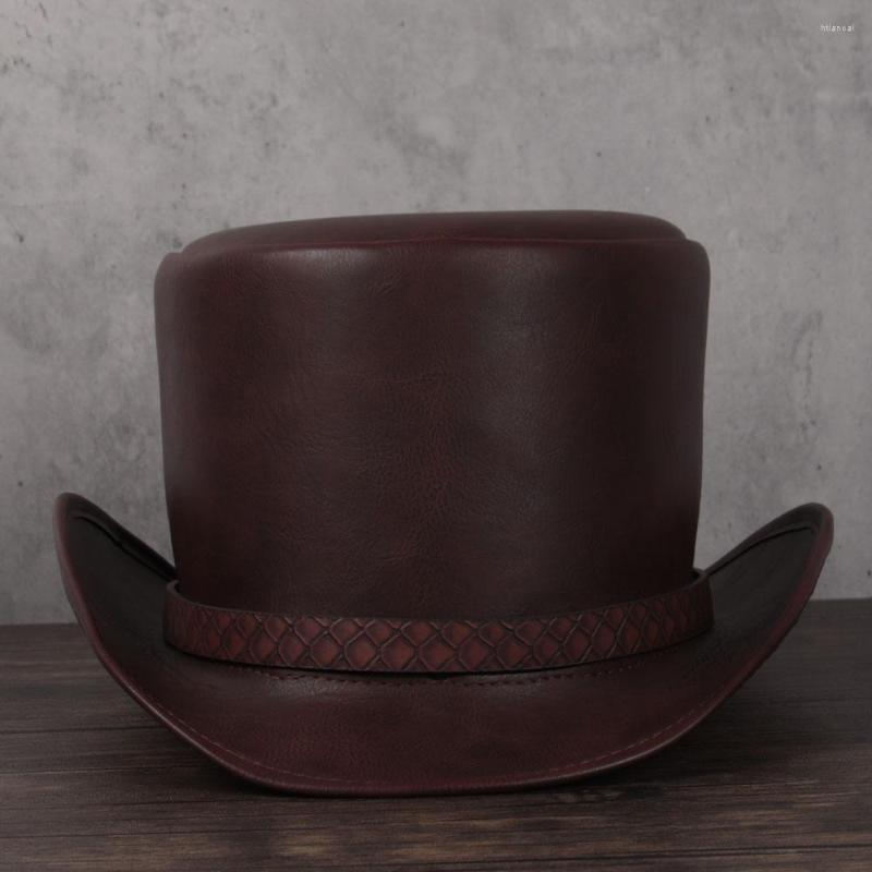 Berets Women Men Leather Top Hat Flat Fedoras Magic Steampunk Cosplay Party Cap Dropshiping 3Size 13CM, Black
Berets Women Men Leather Top Hat Flat Fedoras Magic Steampunk Cosplay Party Cap Dropshiping 3Size 13CM, Black