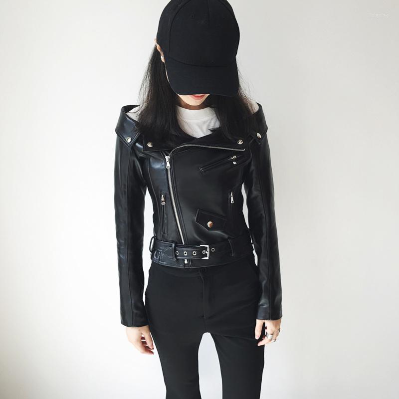 Women's Leather Shoulder Women Sexy Off Short Sheepskin Genuine Jackets Slim Motorcycle Real Jacket Coats Streetwear, Black
Women's Leather Shoulder Women Sexy Off Short Sheepskin Genuine Jackets Slim Motorcycle Real Jacket Coats Streetwear, Black