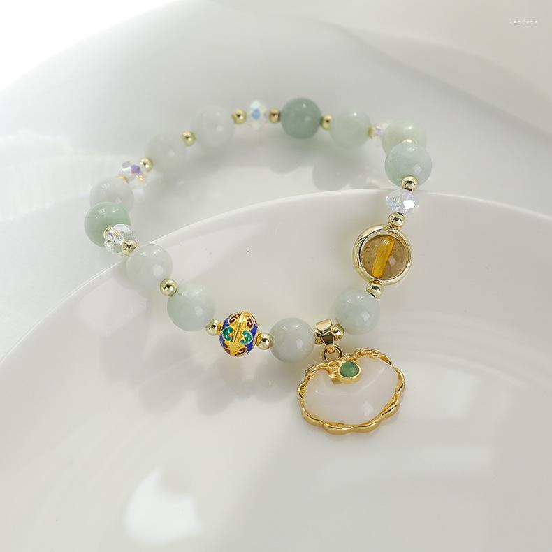 Link Bracelets Crystal Stone Ruyi Lock Bracelet Female Chinese Style Handstring Delicate Changming Marble Shell
Link Bracelets Crystal Stone Ruyi Lock Bracelet Female Chinese Style Handstring Delicate Changming Marble Shell