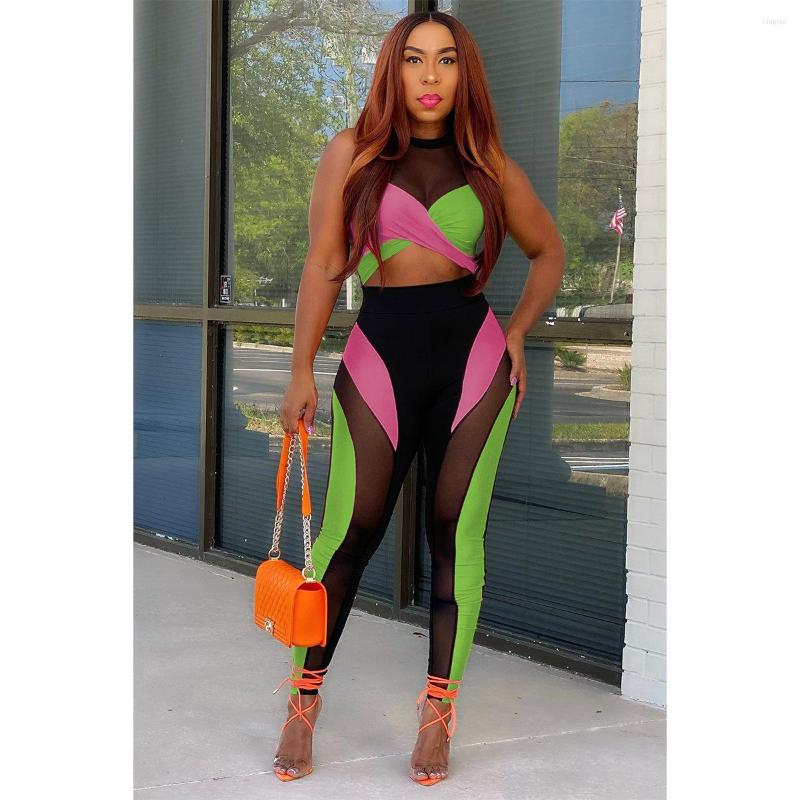 Women' Two Piece Pants Mesh Sheer Spliced Set Summer Women Sleeveless Crop Top Suits Matching Sets Sexy Club Outfits, Blue
Women' Two Piece Pants Mesh Sheer Spliced Set Summer Women Sleeveless Crop Top Suits Matching Sets Sexy Club Outfits, Blue