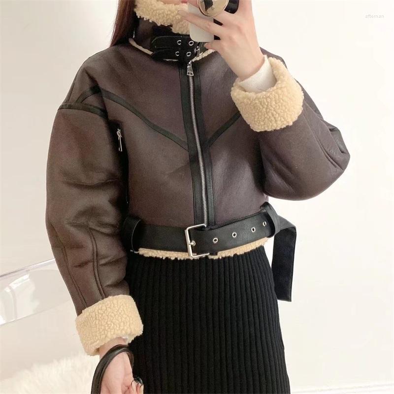 Women's Fur ZXQJ 2022 Woman's Fashion Thick Warm Faux Shearling Jacket Coat Vintage Long Sleeve Belt Hem Female Outerwear Chic Tops, Picture shown
Women's Fur ZXQJ 2022 Woman's Fashion Thick Warm Faux Shearling Jacket Coat Vintage Long Sleeve Belt Hem Female Outerwear Chic Tops, Picture shown