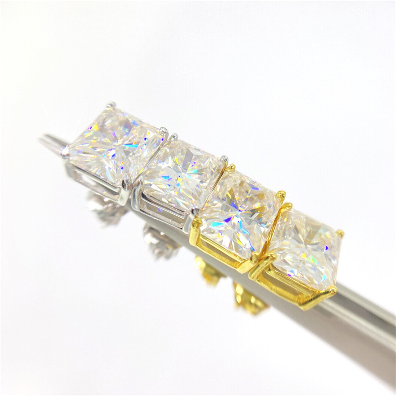 S Sterg Sier Test Dia Pass Moissanite Studs Earrings Men Women Nice Gift for Friends