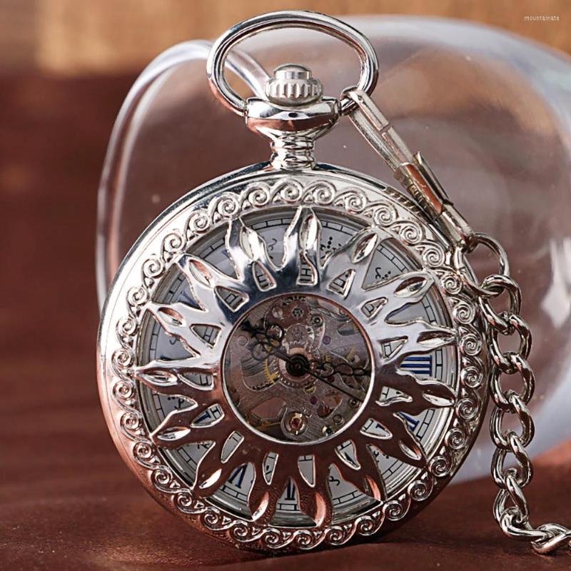 Pocket Watches Silver Fire Automatic Mechanical Watch Necklace Stylish Openwork Sun Case Pendent Clock For Men Thick Chain Self Winding
Pocket Watches Silver Fire Automatic Mechanical Watch Necklace Stylish Openwork Sun Case Pendent Clock For Men Thick Chain Self Winding