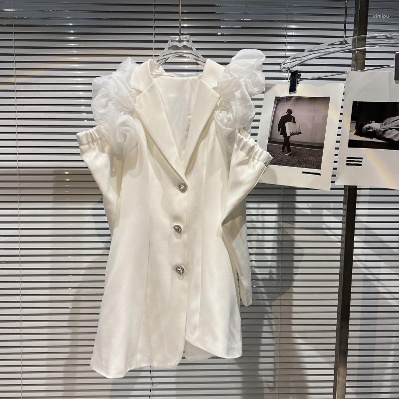 Women' Suits PREPOMP 2022 Autumn Long Sleeve Ruched Mesh Patchwork Hollow Out Shoulder Black Blazer Coat Women GG227, White
Women' Suits PREPOMP 2022 Autumn Long Sleeve Ruched Mesh Patchwork Hollow Out Shoulder Black Blazer Coat Women GG227, White