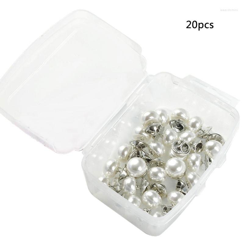 Brooches 20Pcs White Pearl Sweater Shawl Clip Clothing Decor Safety Pins Women
